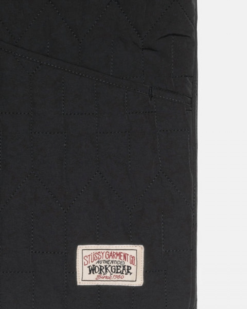 Men's Stussy S Quilted Liner Jackets Black Ireland | IOB-4122