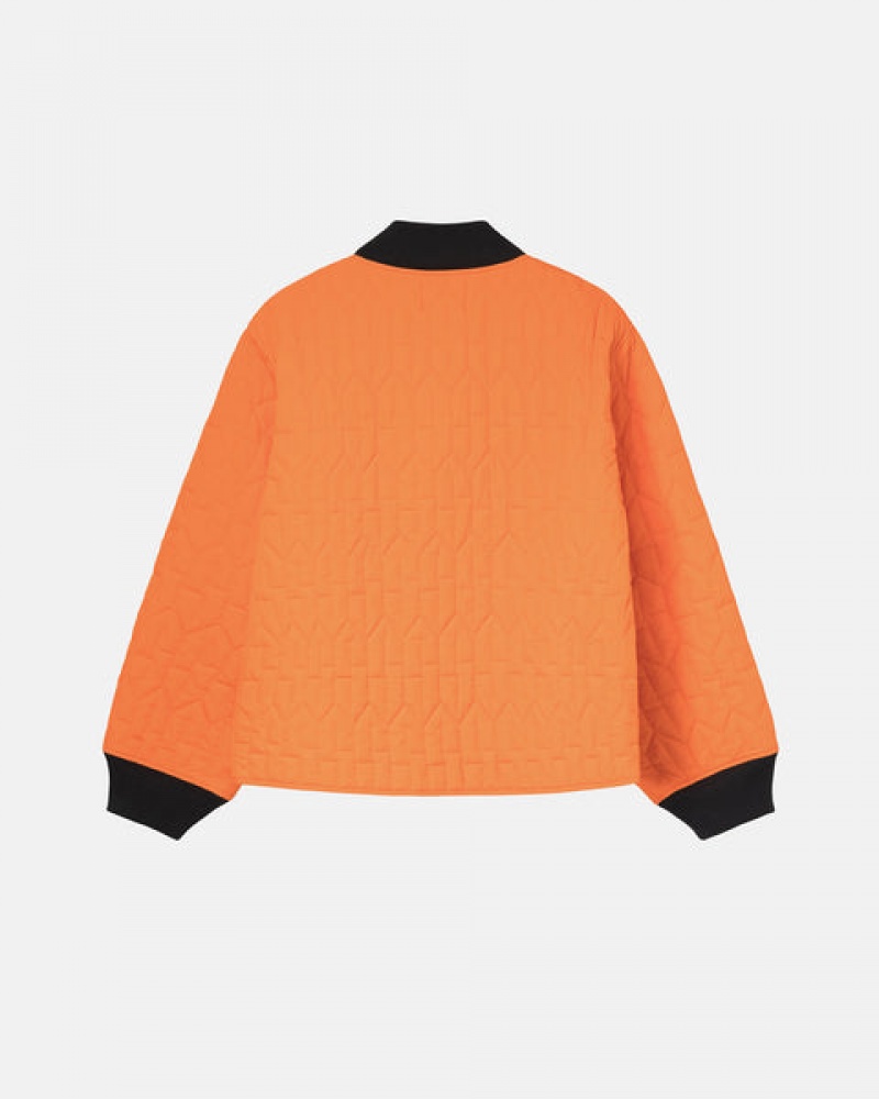 Men's Stussy S Quilted Liner Jackets Orange Ireland | JZS-7270