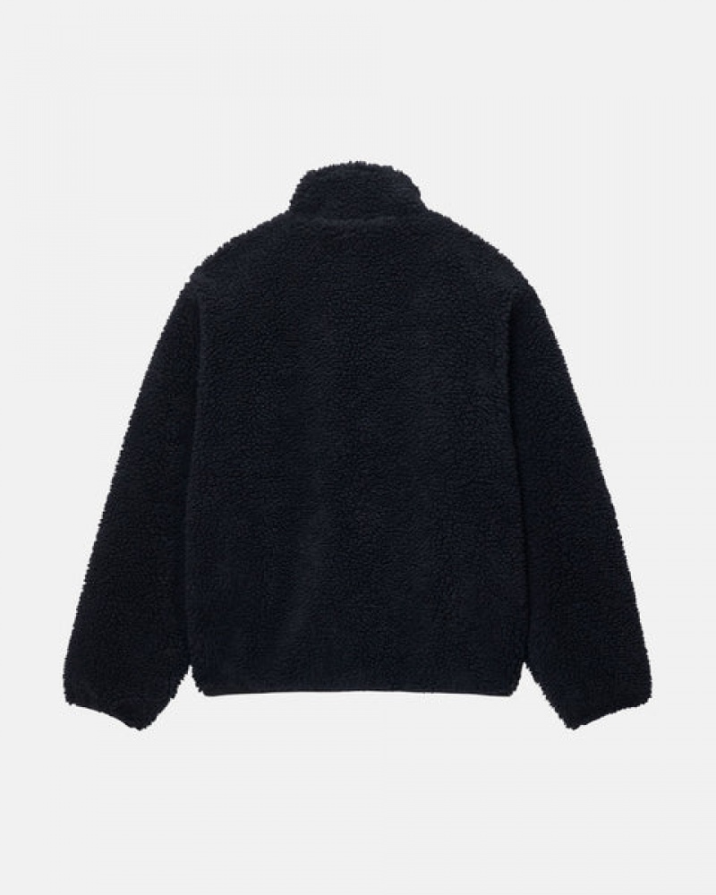 Men's Stussy Sherpa Reversible Jackets Black Ireland | BOI-8096