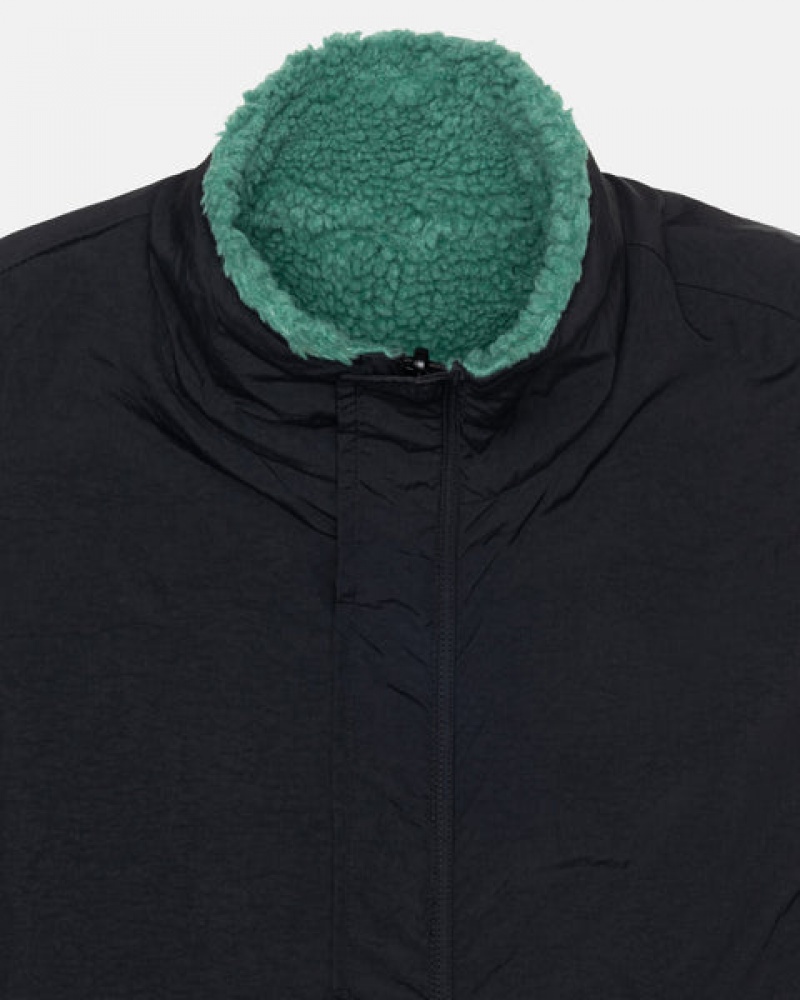 Men's Stussy Sherpa Reversible Vest Turquoise Ireland | ULQ-7847