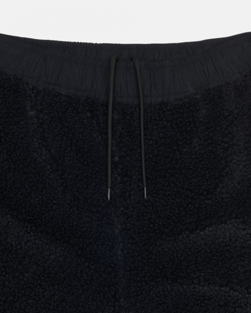 Men's Stussy Sherpa Shorts Black Ireland | LNX-5087