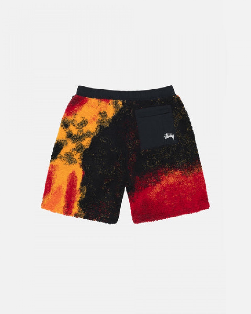 Men's Stussy Sherpa Shorts Black / Red Ireland | NME-9110