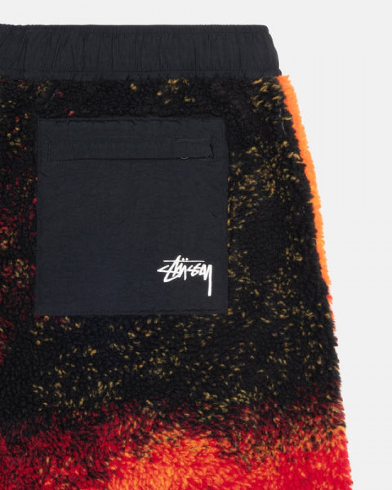 Men's Stussy Sherpa Shorts Black / Red Ireland | NME-9110