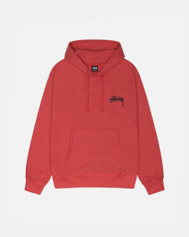 Men's Stussy Skate Tough Hoodie Red Ireland | PXD-2148