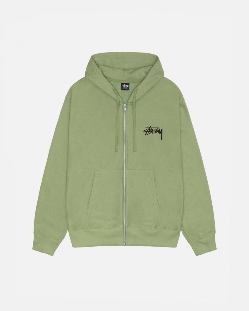 Men\'s Stussy Skate Tough Zip Hoodie Green Ireland | IYH-1976