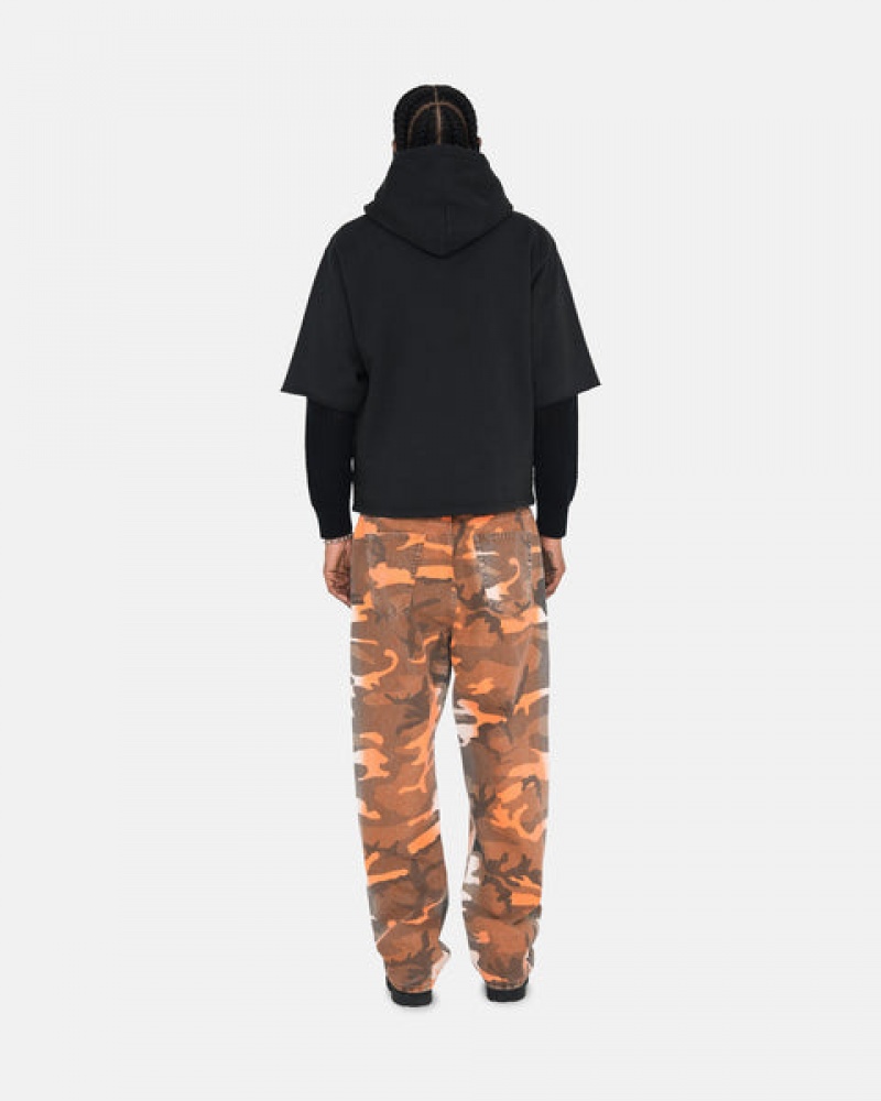 Men's Stussy Ss Boxy Cropped Hoodie Black Ireland | JPL-1210