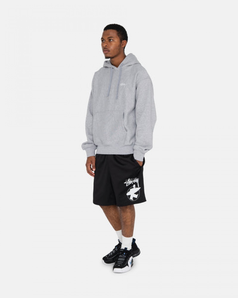 Men's Stussy Stock Logo Hoodie Grey Ireland | JCL-7910