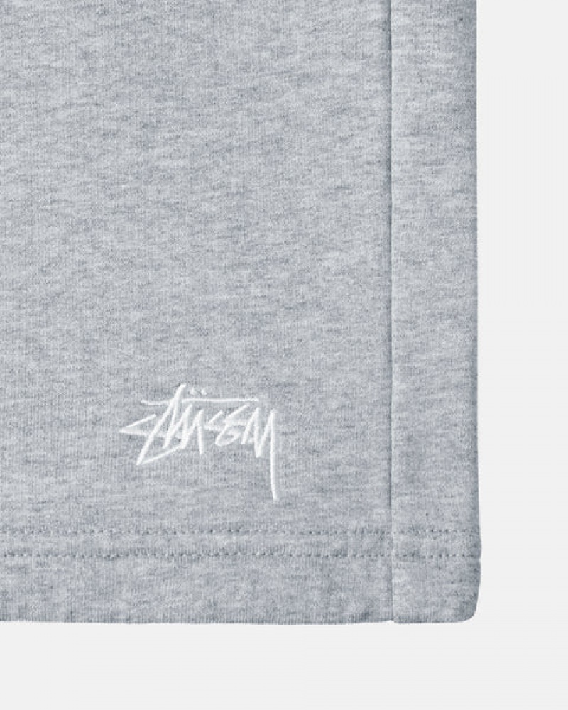 Men's Stussy Stock Logo Sweat Short Sweatshorts Grey Ireland | CTX-2761