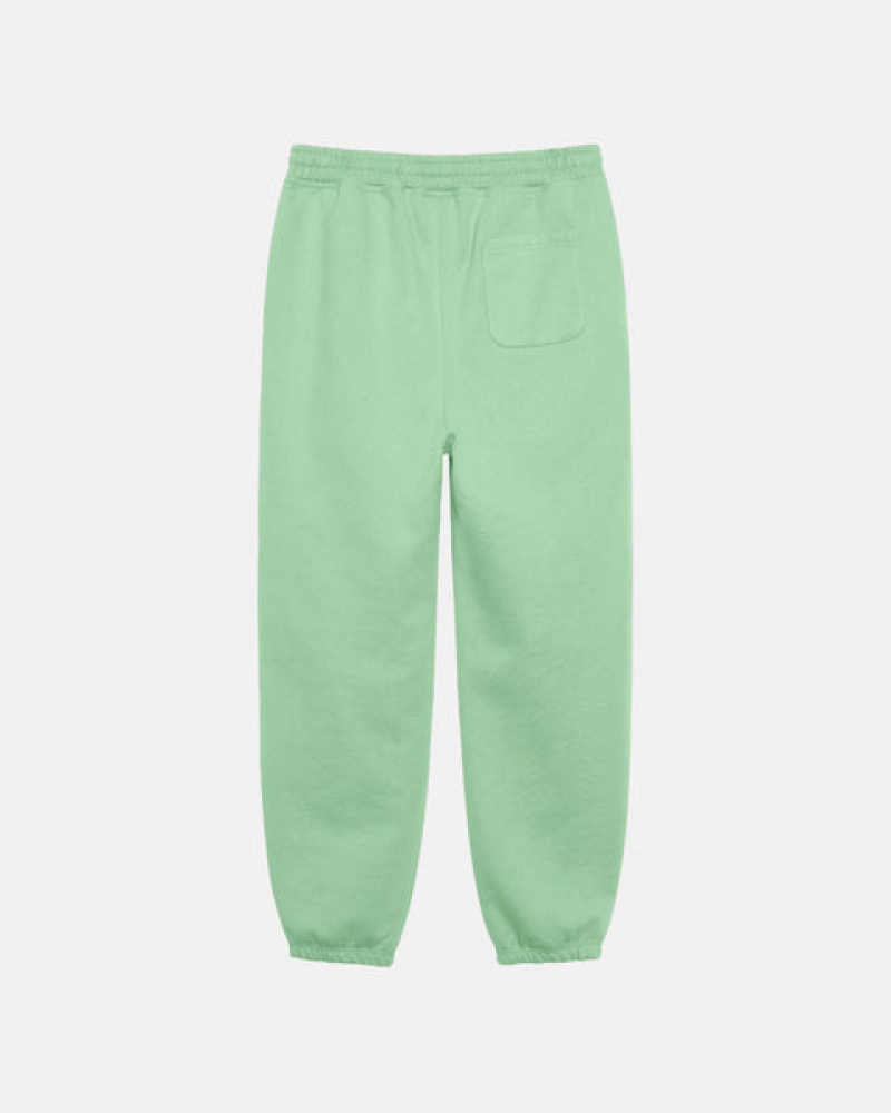 Men's Stussy Stock Logo Sweatpants Green Ireland | CFN-4106