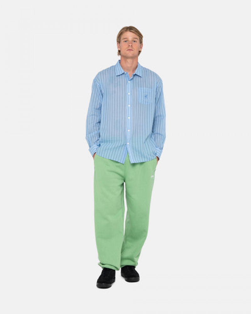 Men's Stussy Stock Logo Sweatpants Green Ireland | CFN-4106