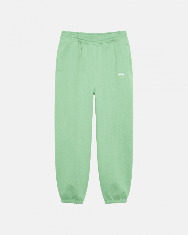 Men\'s Stussy Stock Logo Sweatpants Green Ireland | CFN-4106