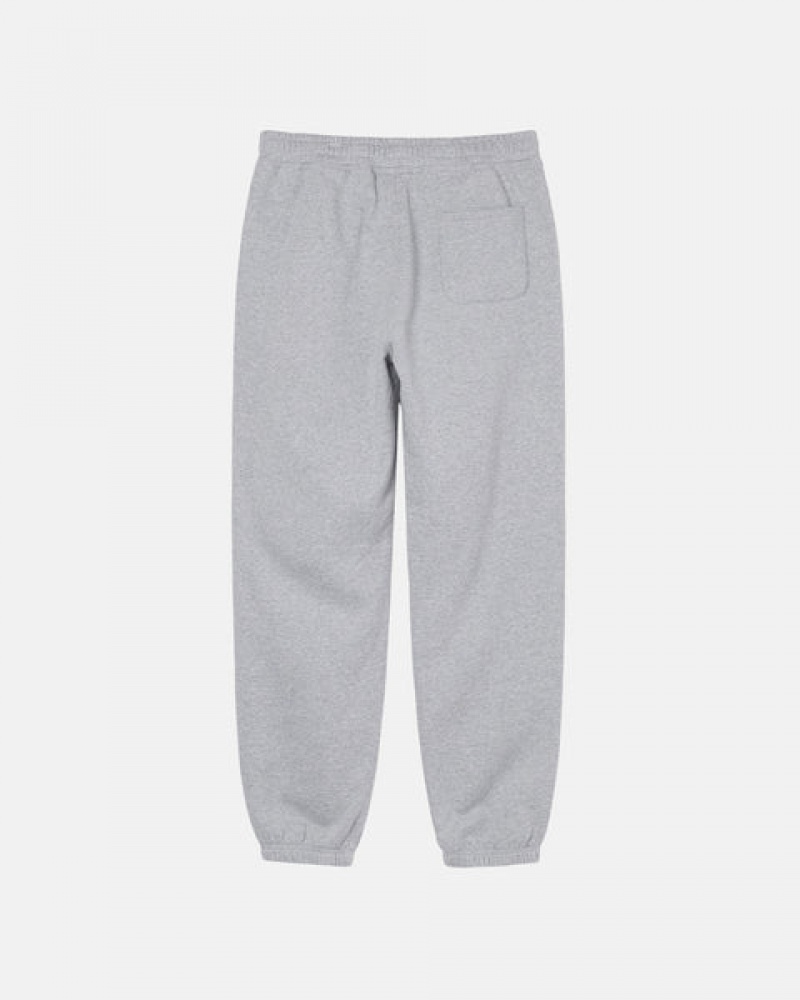 Men's Stussy Stock Logo Sweatpants Grey Ireland | XVI-6899