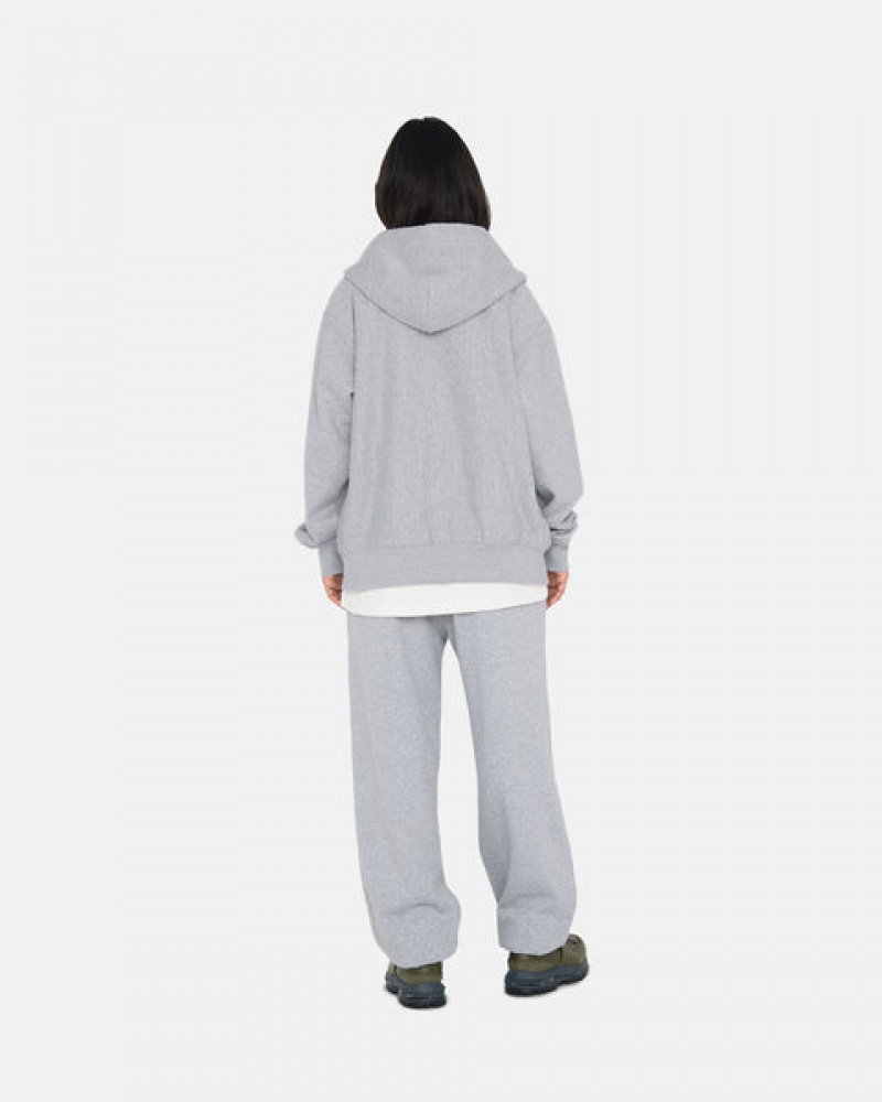 Men's Stussy Stock Logo Sweatpants Grey Ireland | XVI-6899