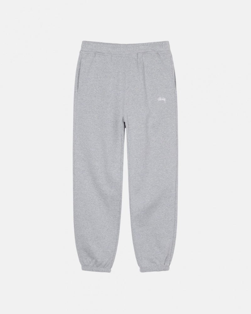 Men\'s Stussy Stock Logo Sweatpants Grey Ireland | XVI-6899