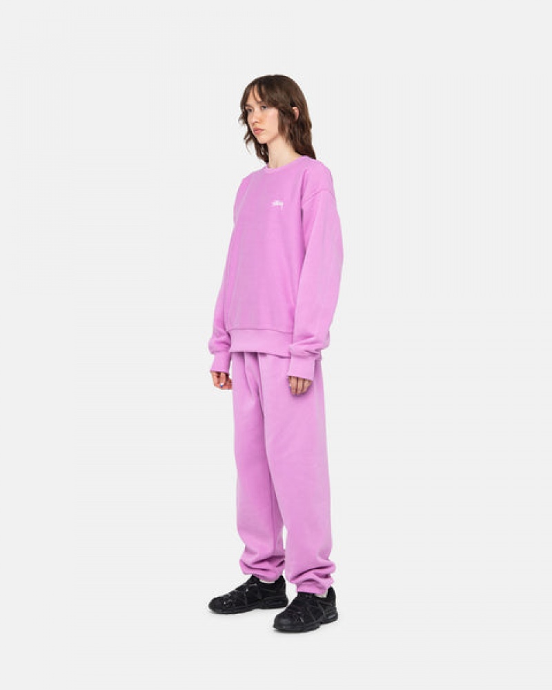 Men's Stussy Stock Logo Sweatpants Purple Ireland | EXQ-3960