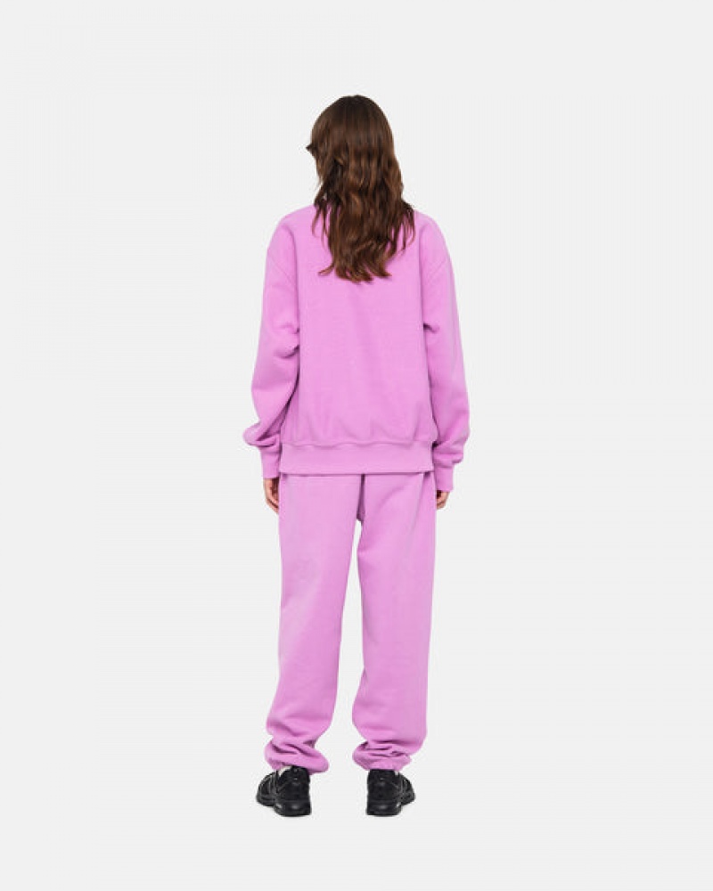 Men's Stussy Stock Logo Sweatpants Purple Ireland | EXQ-3960