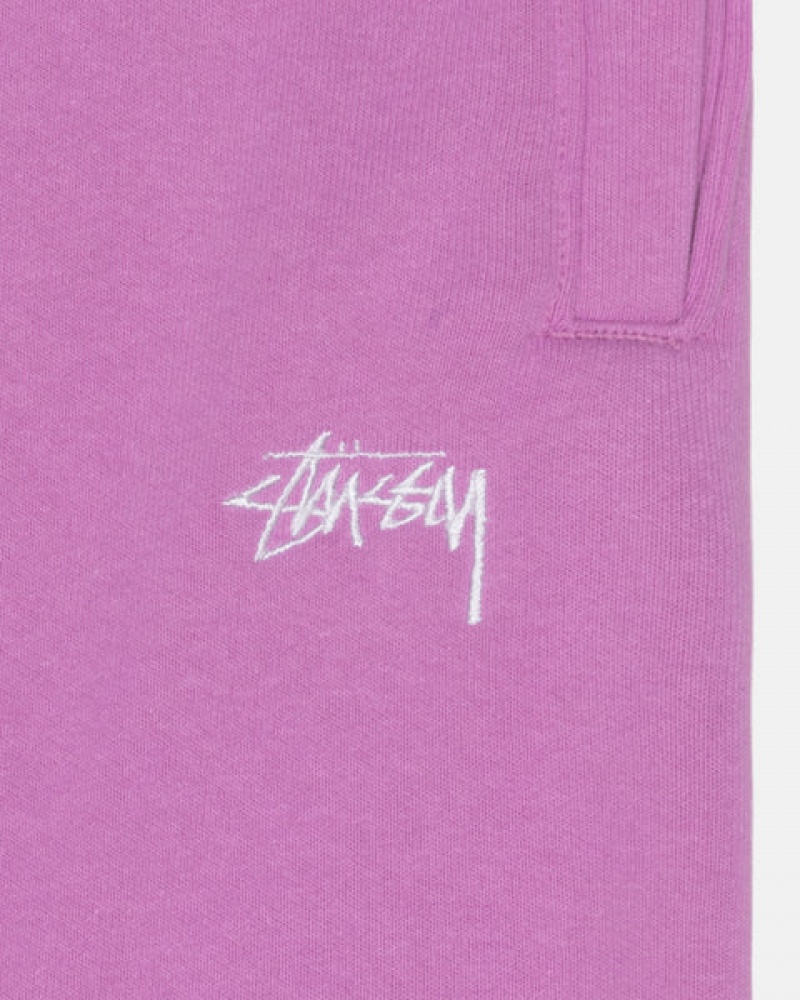 Men's Stussy Stock Logo Sweatpants Purple Ireland | EXQ-3960