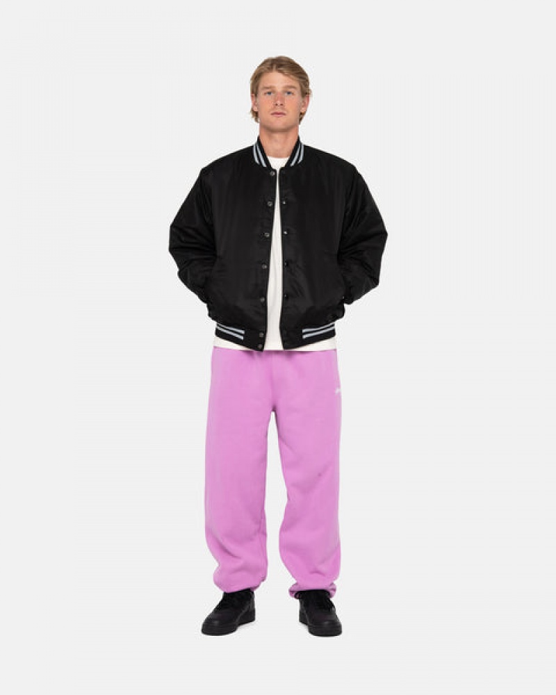 Men's Stussy Stock Logo Sweatpants Purple Ireland | EXQ-3960