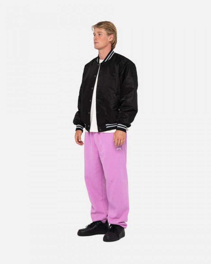 Men's Stussy Stock Logo Sweatpants Purple Ireland | EXQ-3960