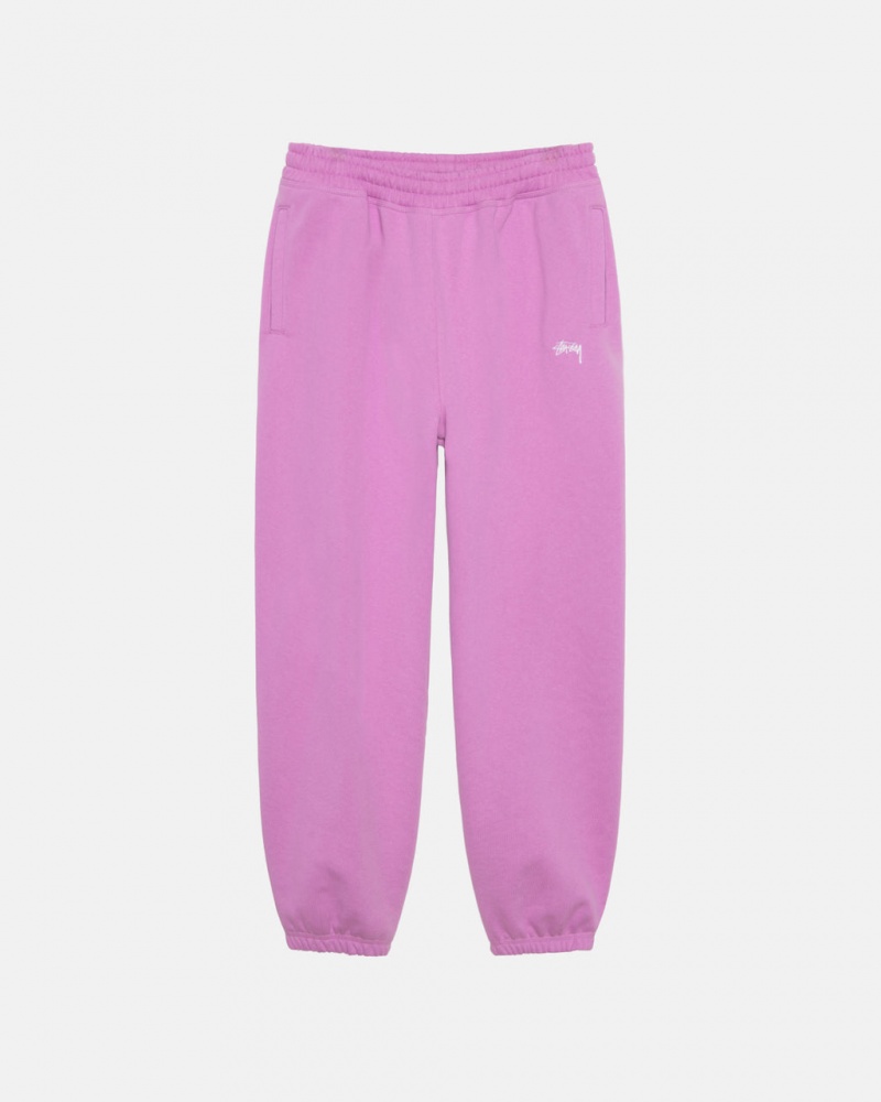 Men\'s Stussy Stock Logo Sweatpants Purple Ireland | EXQ-3960