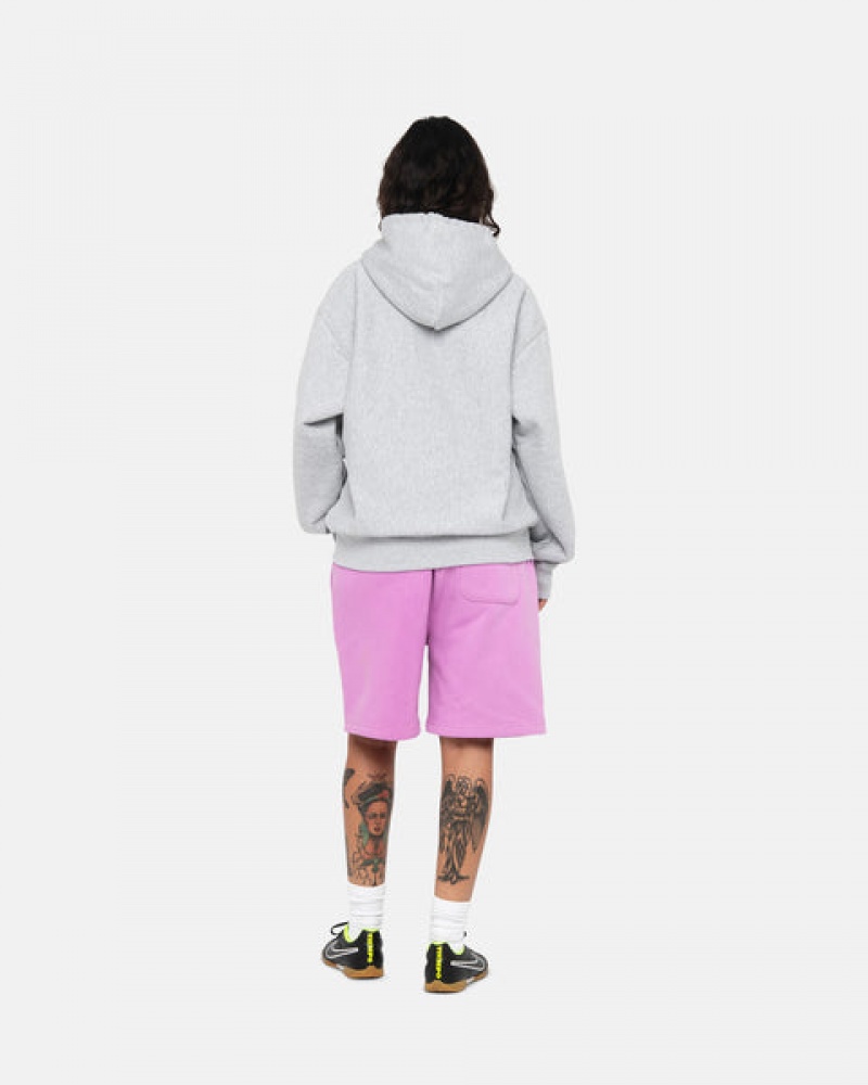 Men's Stussy Stock Logo Sweatshorts Purple Ireland | LGW-6908