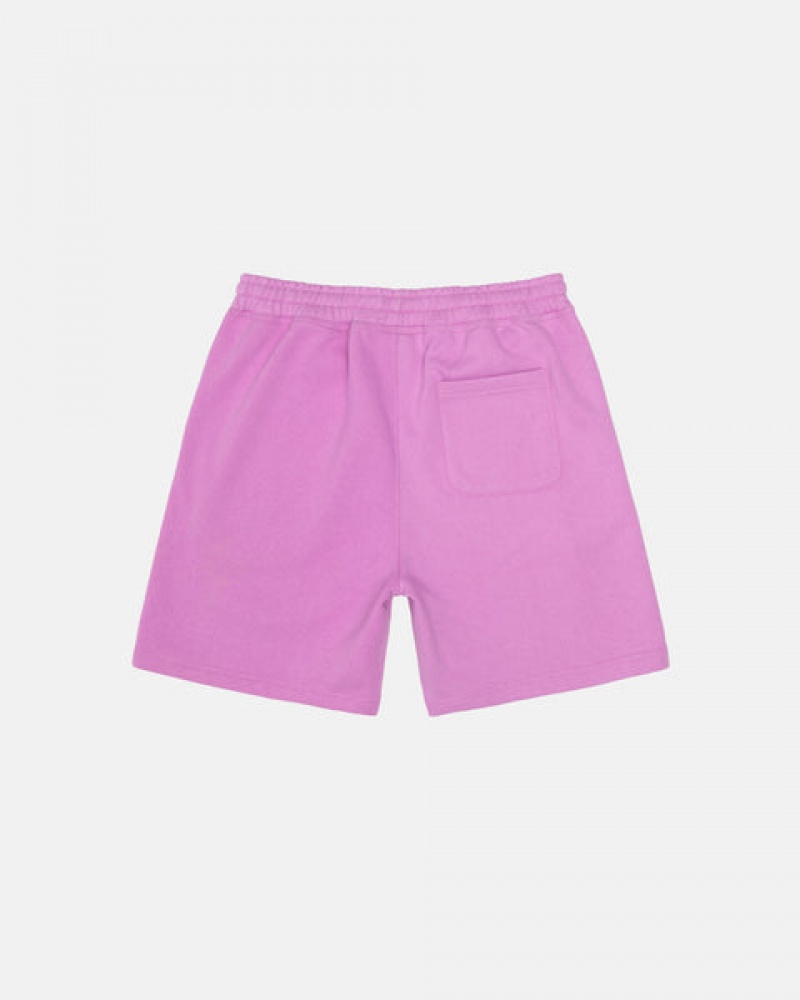 Men's Stussy Stock Logo Sweatshorts Purple Ireland | LGW-6908