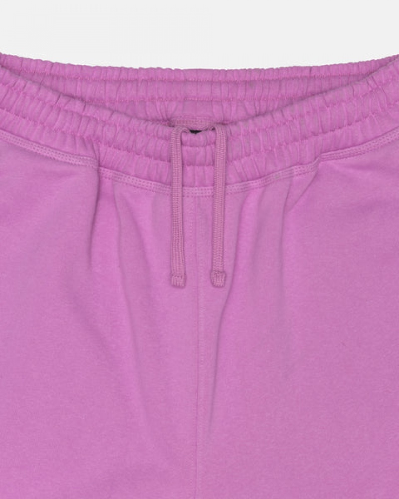 Men's Stussy Stock Logo Sweatshorts Purple Ireland | LGW-6908