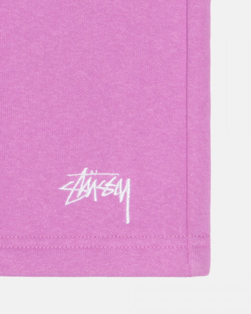 Men's Stussy Stock Logo Sweatshorts Purple Ireland | LGW-6908