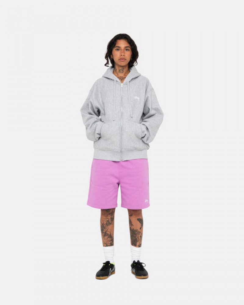 Men's Stussy Stock Logo Sweatshorts Purple Ireland | LGW-6908