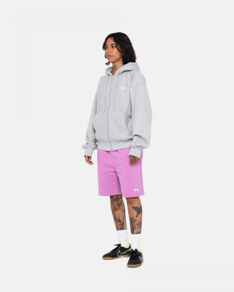 Men's Stussy Stock Logo Sweatshorts Purple Ireland | LGW-6908