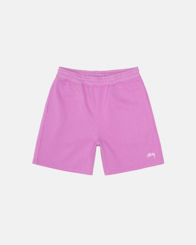 Men\'s Stussy Stock Logo Sweatshorts Purple Ireland | LGW-6908