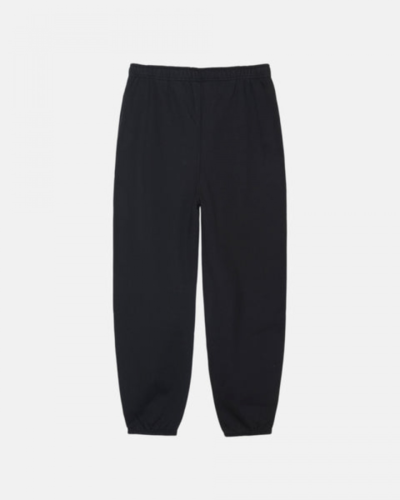 Men's Stussy Stone Wash Fleece Pant Sweatpants Black Ireland | YCT-0223