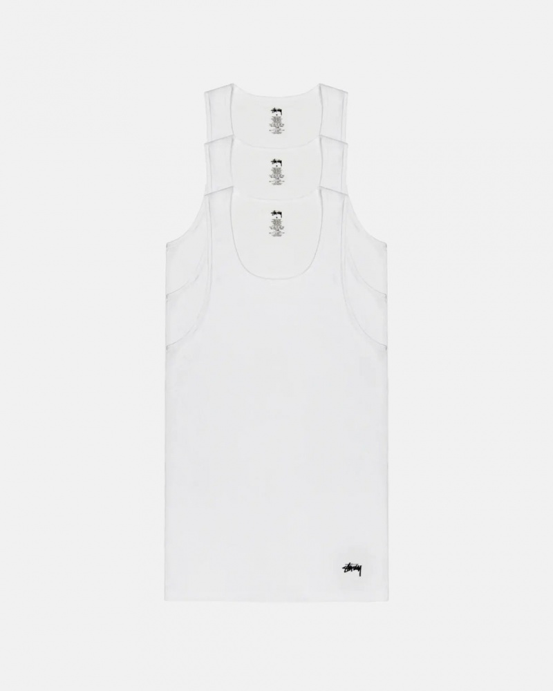 Men\'s Stussy Stussy Tank Undershirt Shirts White Ireland | WZZ-6998