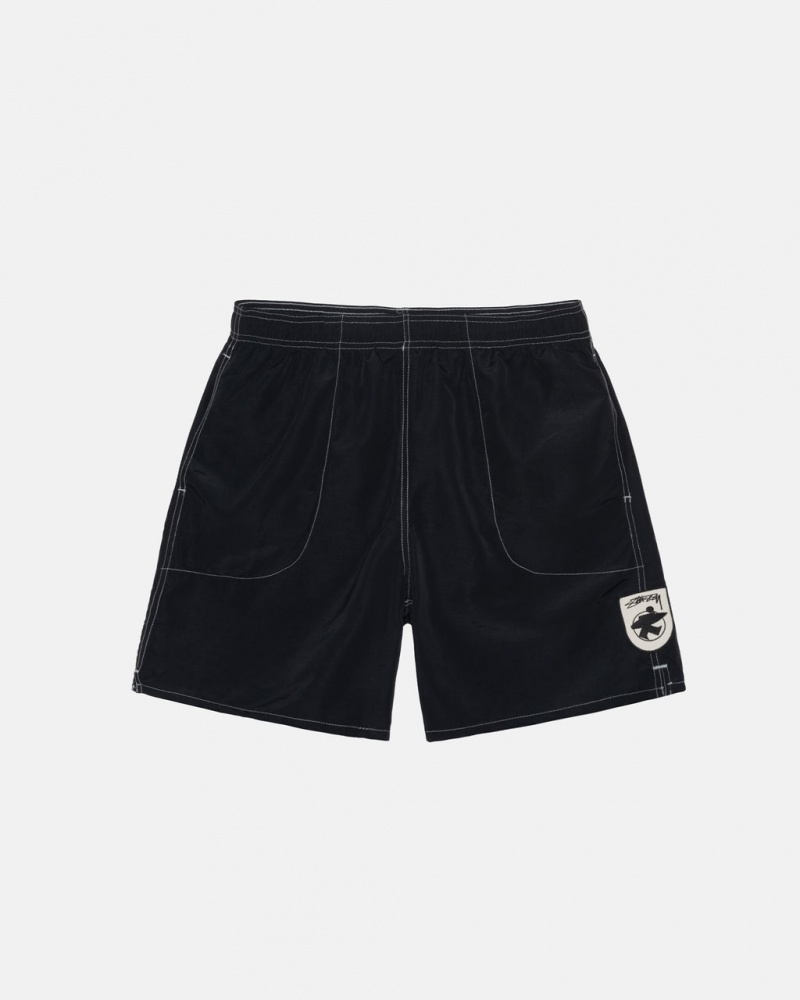 Men\'s Stussy Surfman Patch Water Short Swimwear Black Ireland | YGR-2854