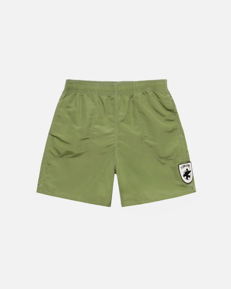 Men\'s Stussy Surfman Patch Water Short Swimwear Green Ireland | OZF-4438