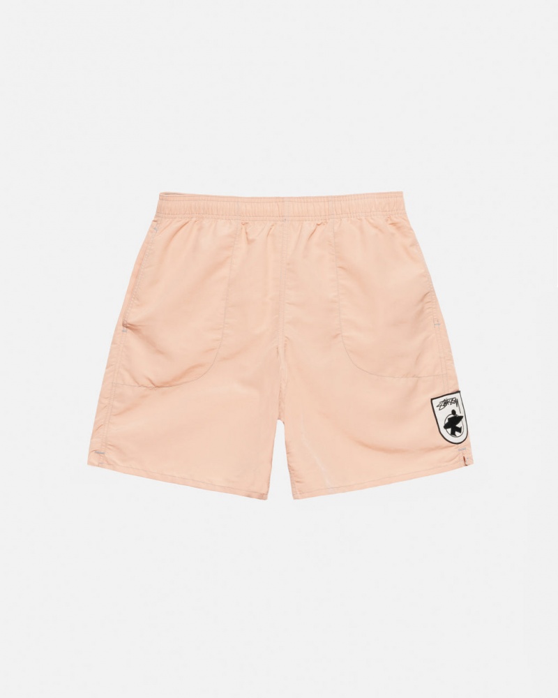 Men\'s Stussy Surfman Patch Water Short Swimwear Light Rose Ireland | LVW-0256