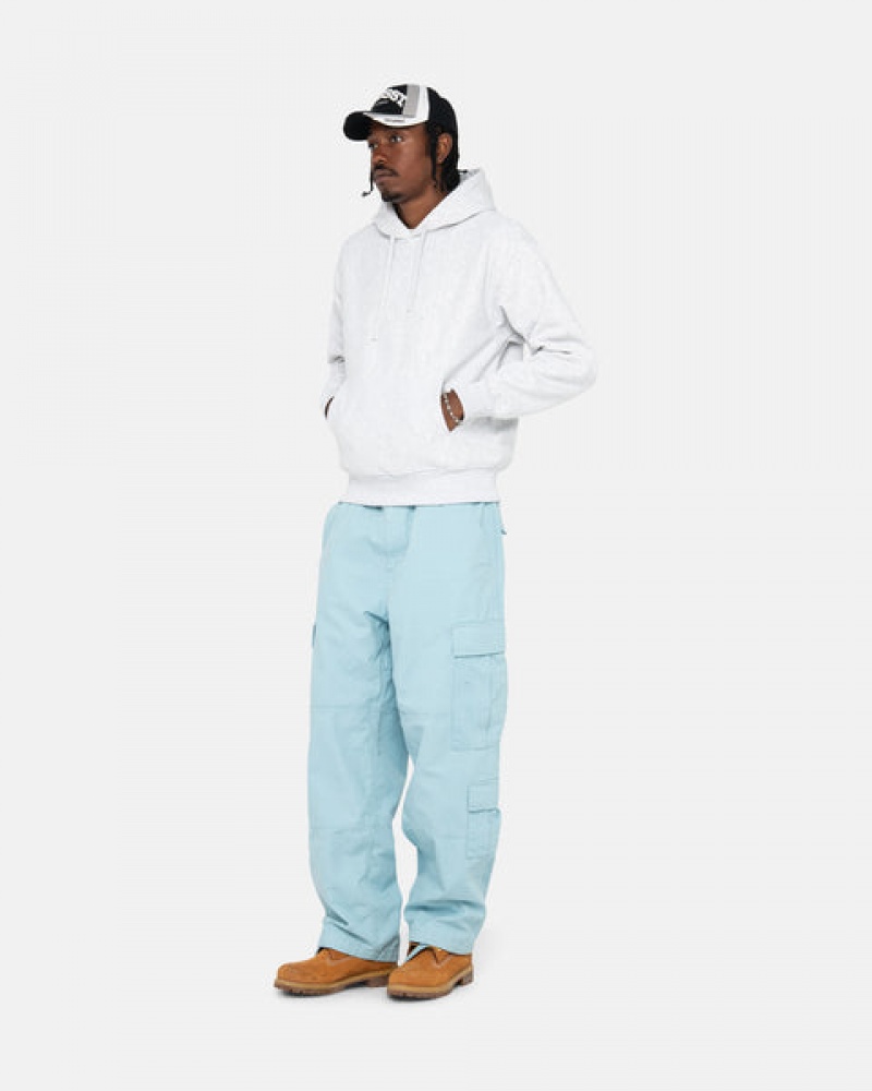 Men's Stussy Surplus Cargo Ripstop Pants Light Blue Ireland | UAK-7236