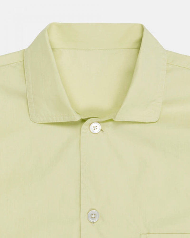 Men's Stussy Tekla Poplin Pyjama Shirts Light Green Ireland | MHN-3394