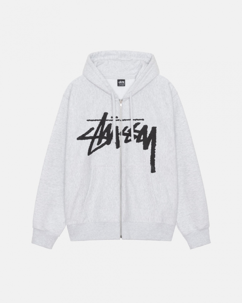 Men\'s Stussy Venus Zip Hood Sweatshirts Grey Ireland | YNH-0149