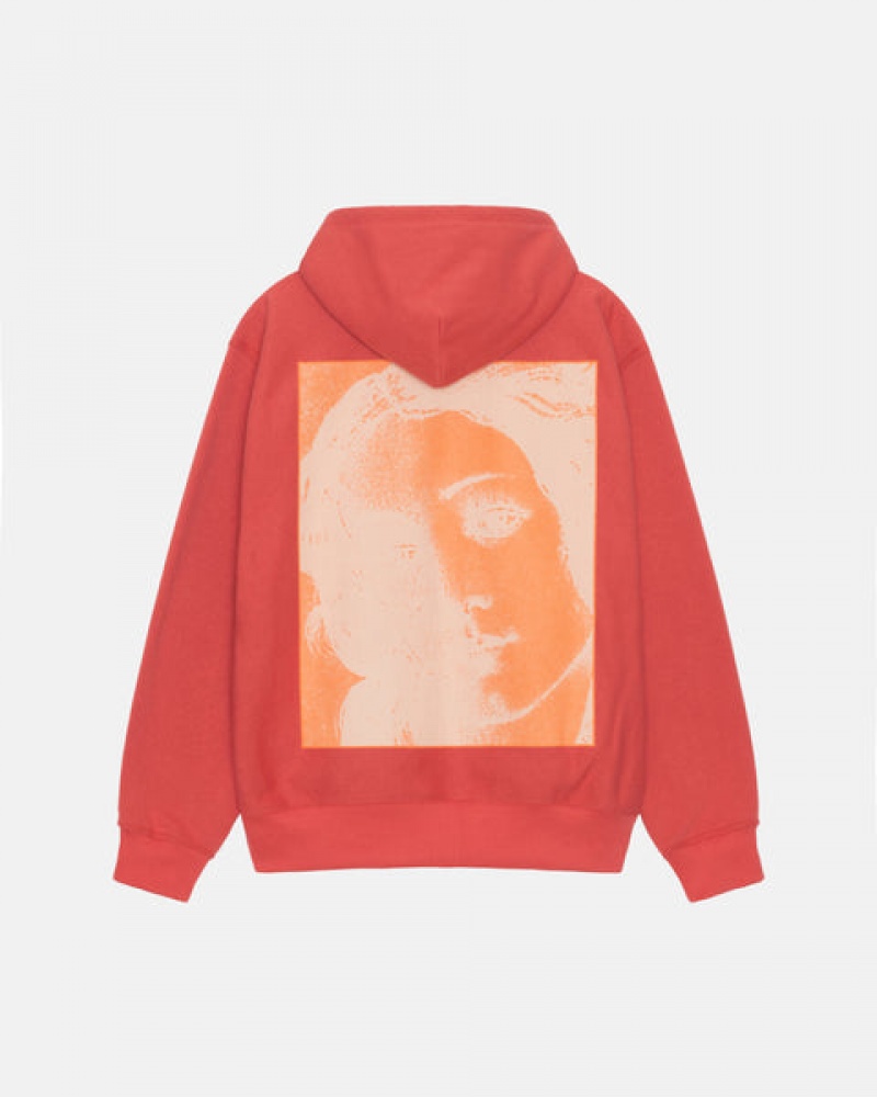 Men's Stussy Venus Zip Hood Sweatshirts Red Ireland | QKV-5887