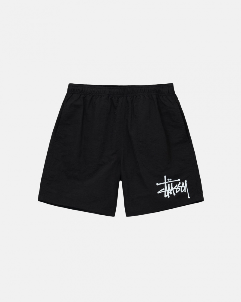 Men\'s Stussy Water Short Big Basic Shorts Black Ireland | VRB-6653