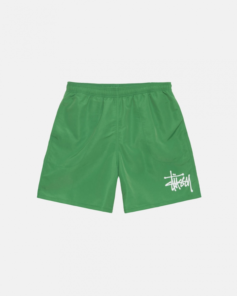 Men\'s Stussy Water Short Big Basic Shorts Green Ireland | OOB-3881