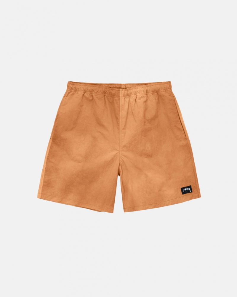 Men\'s Stussy Wave Dye Nylon Shorts Orange Ireland | RHJ-6601