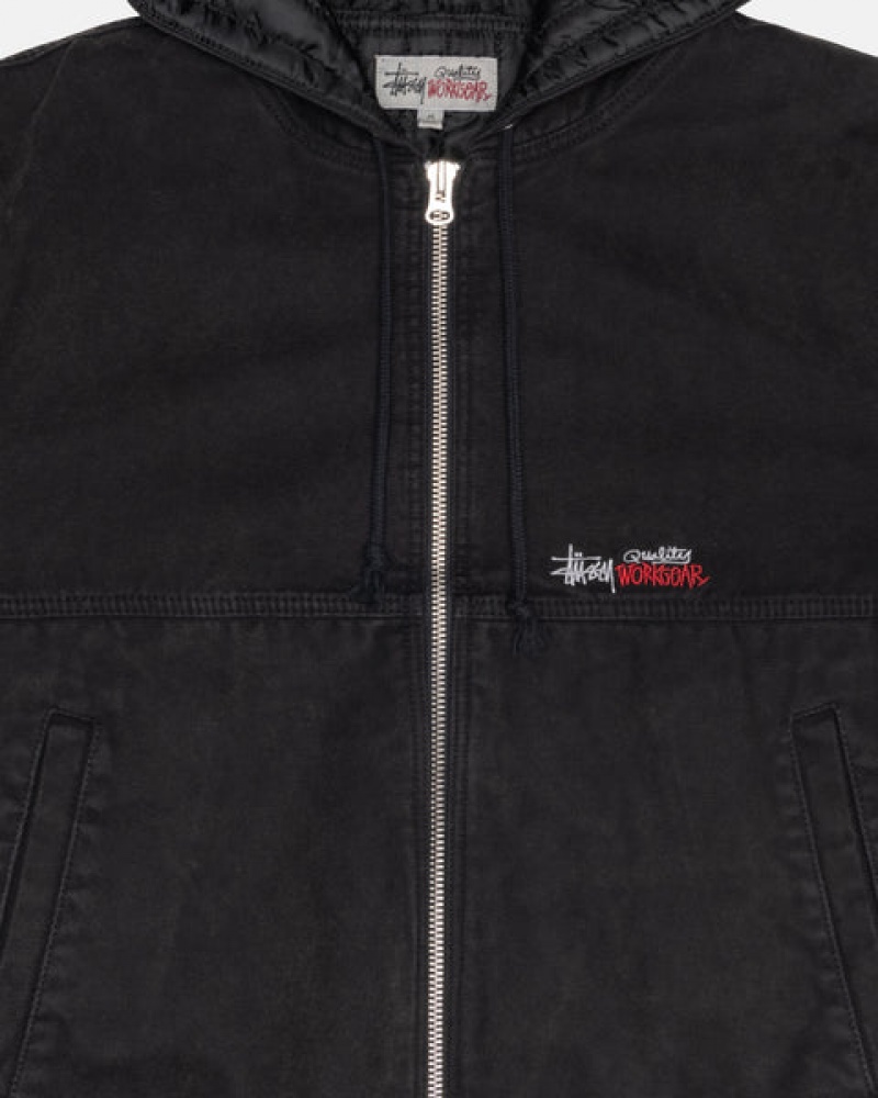 Men's Stussy Work Jacket Insulated Canvas Jackets Black Ireland | ZOP-7902