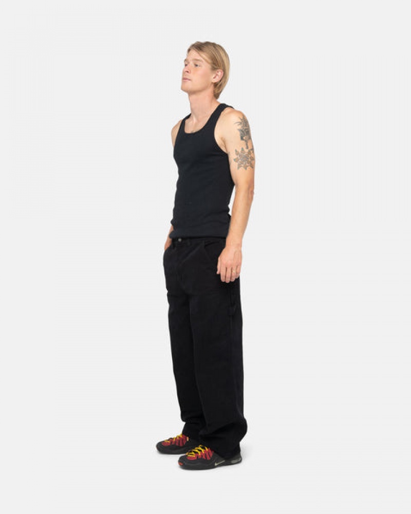 Men's Stussy Work Pant Canvas Pants Black Ireland | CYF-1433