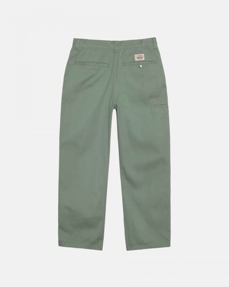 Men's Stussy Workgear Trouser Twill Pants Green Ireland | VBC-7743