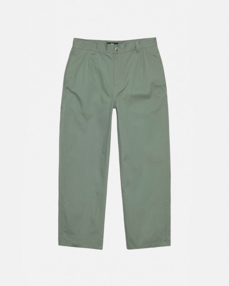 Men\'s Stussy Workgear Trouser Twill Pants Green Ireland | VBC-7743