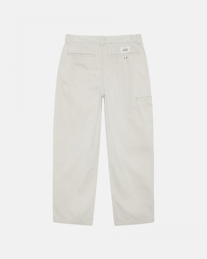 Men's Stussy Workgear Trouser Twill Pants White Ireland | VIA-8189