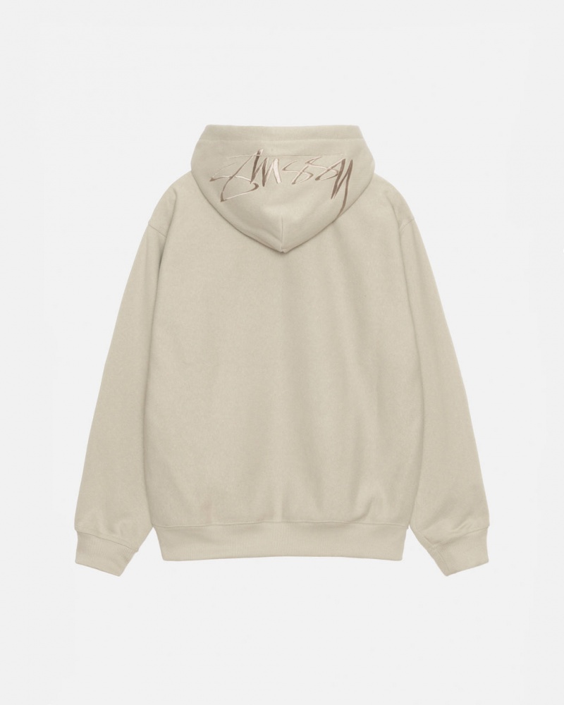 Women\'s Stussy Back Hood Applique Hood Sweatshirts Khaki Ireland | ARX-7332