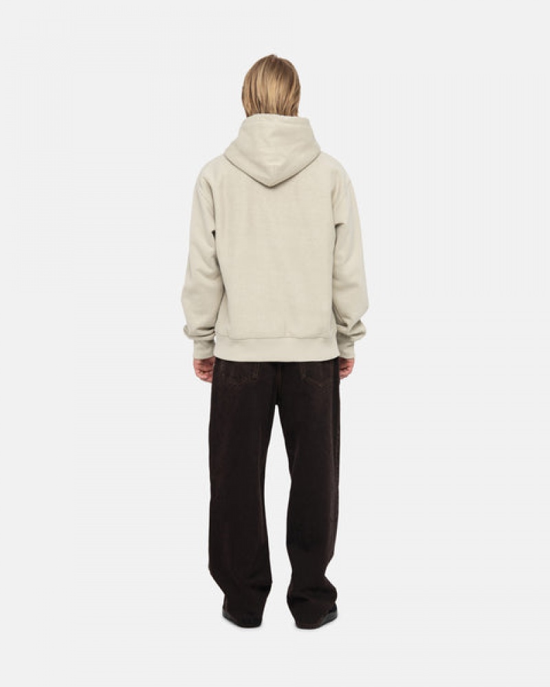 Women's Stussy Basic Applique Hood Sweatshirts Khaki Ireland | ASZ-3866